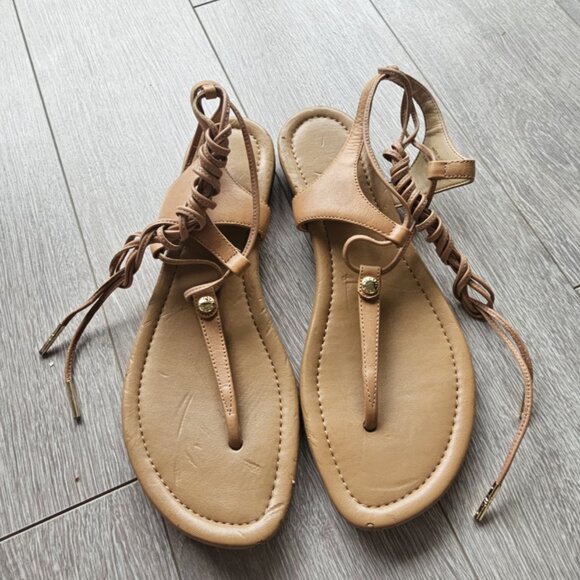 Michael Kors Collection Cream Leather Gladiator Sandal - Picture 2 of 14